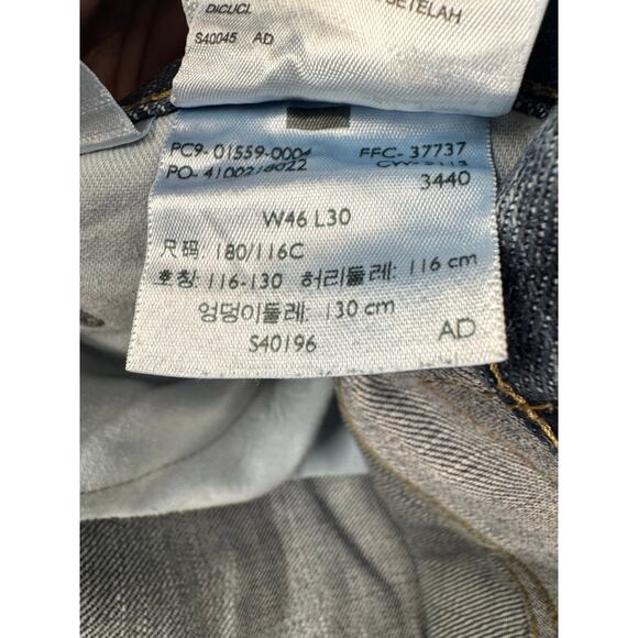 Levis 559 Denim Jeans Mens 44X30 Straight Leg Medium‎ Wash Pockets Navy Blue - Picture 2 of 7